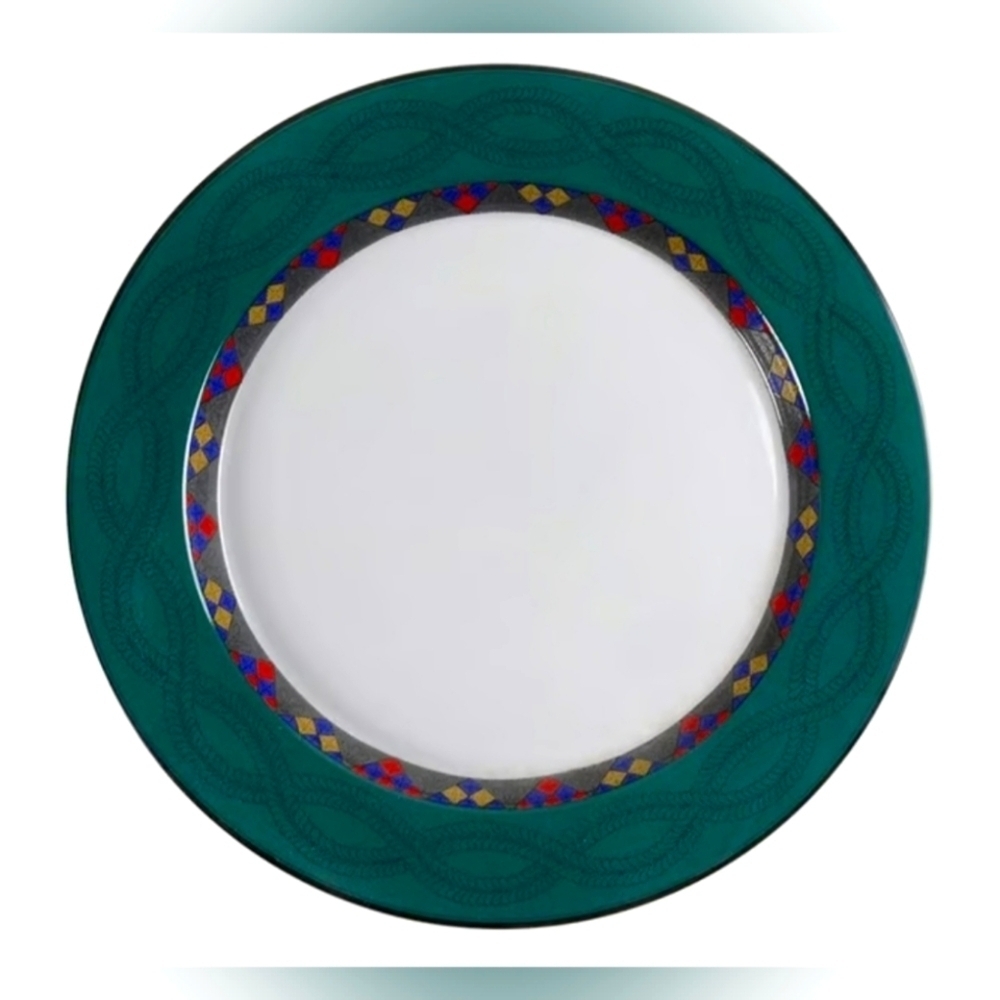 Dansk | Emerald Braid Quiltings Dinnerware | Set of 2 Dinner Plates | 11"